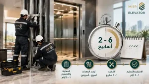 المدة المستغرقة في تركيب المصعد السكني