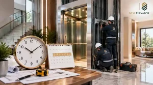 المدة المستغرقة في تركيب المصاعد المنزلية